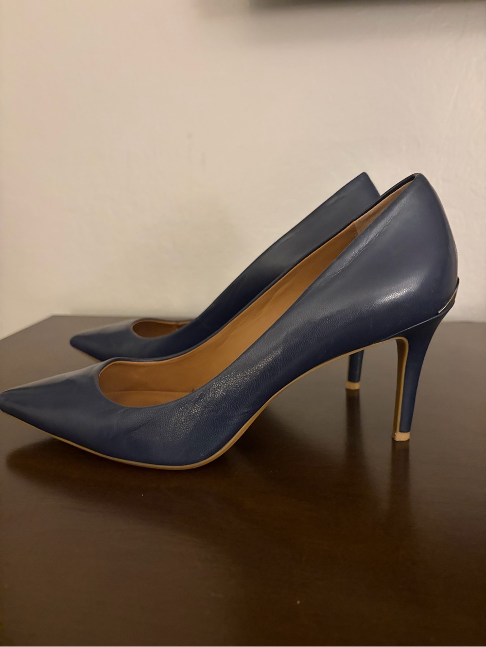 Calvin Klein Navy Pointed-Toe Stiletto Pumps